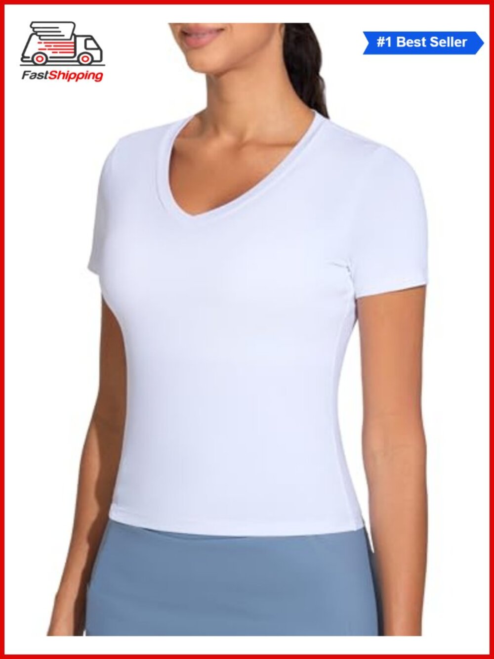 ✨Crop Workout T-Shirt V-Neck Slim Fit Yoga Tee Short Sleeve Cropped Top